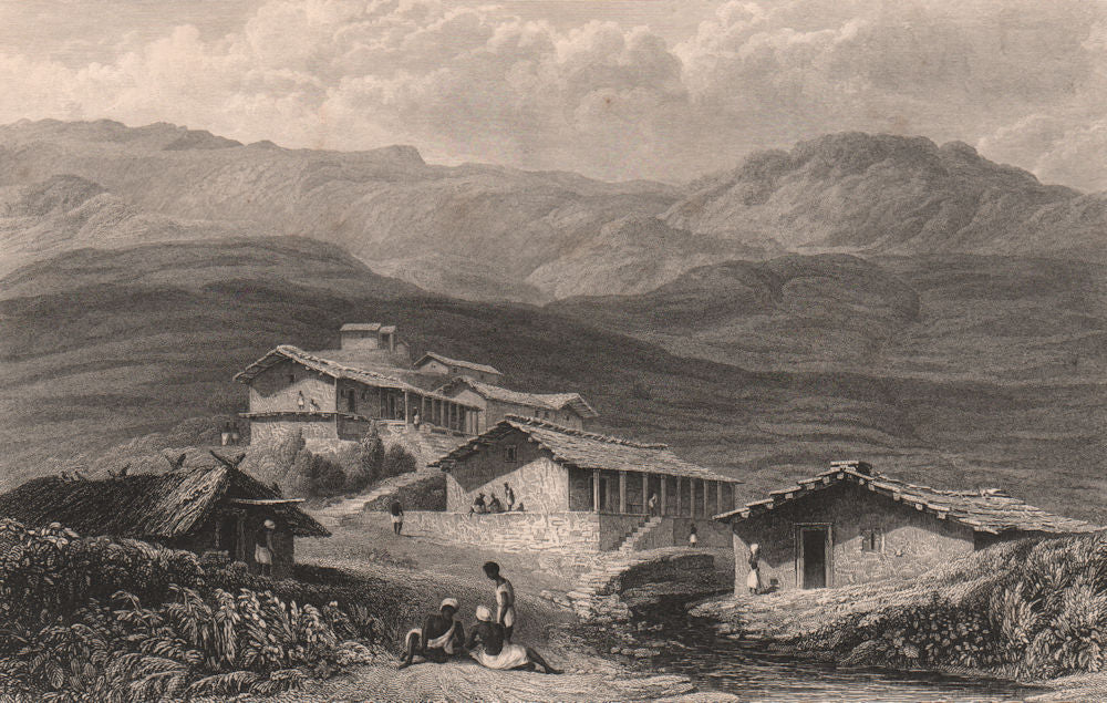 BRITISH INDIA. Jerdair, a hill village, Garhwal 1858 old antique print picture